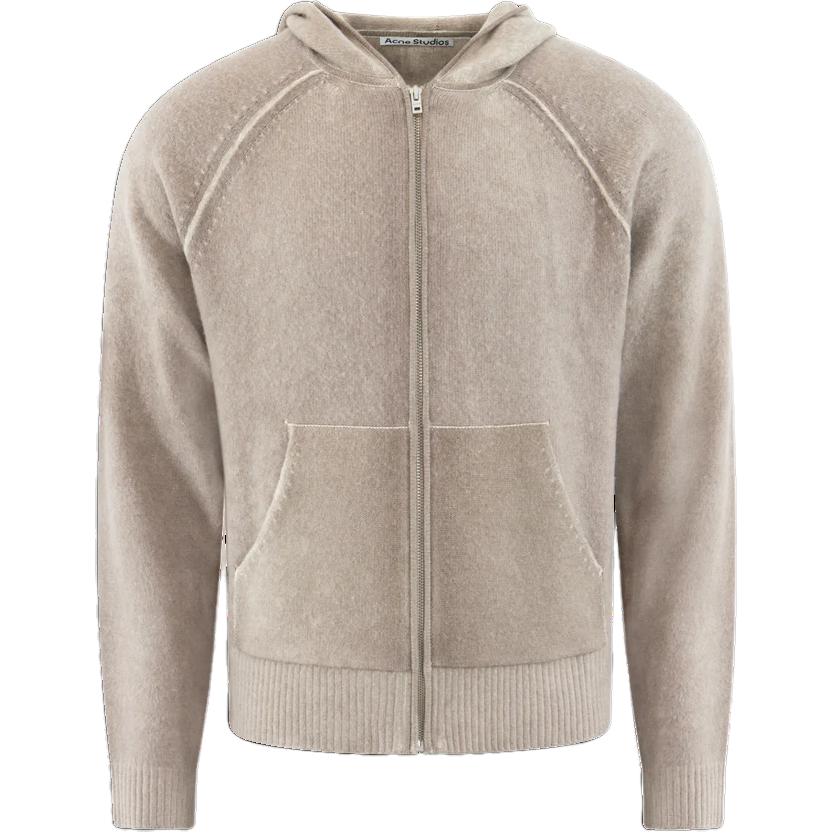 

Застегивающаяся на молнию толстовка с капюшоном Acne Studios, бежевый