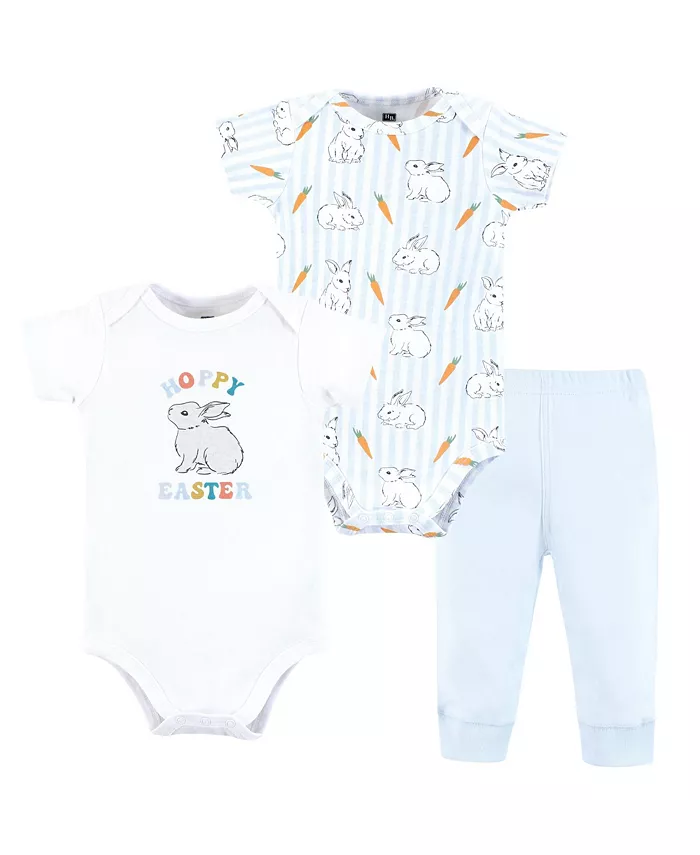 

Детский комплект для мальчиков Hudson: боди и штанишки из хлопка унисекс, Hoppy Easter Hudson Baby, синий