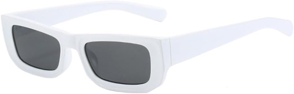 

MUTYNE Модные маленькие прямоугольные солнцезащитные очки для женщин с градиентными линзами, защита от УФ-излучения UV400, винтажные панк-очки для мужчин с леопардовым принтом, White Grey