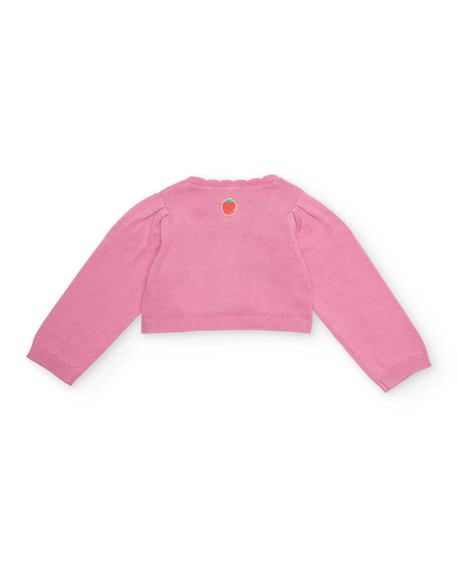 Детская вязаная жакет с вышитыми ягодками Tuc tuc, розовый — фото 3