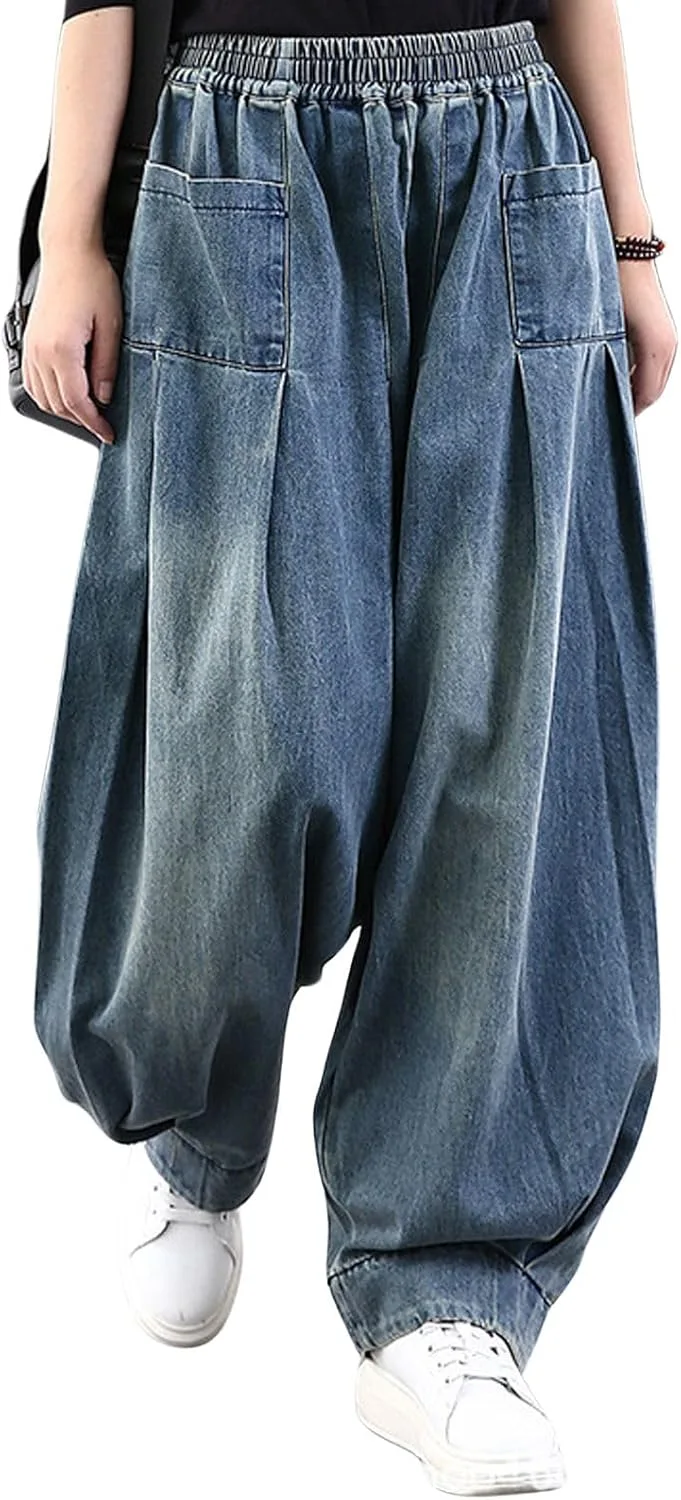 

Женские брюки loveimgs с плиссировкой и широкими штанинами