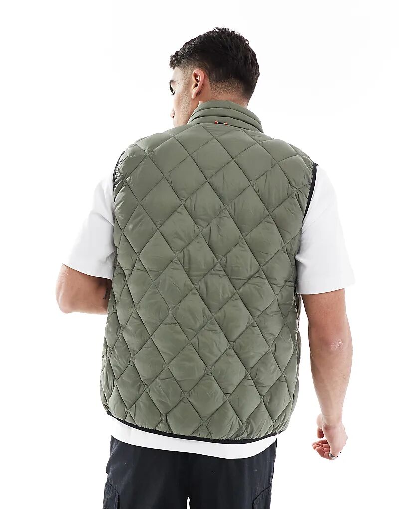 Жилет Fuji Lite от Superdry Diamond quilt в цвете пыльно-оливкового цвета — фото 2