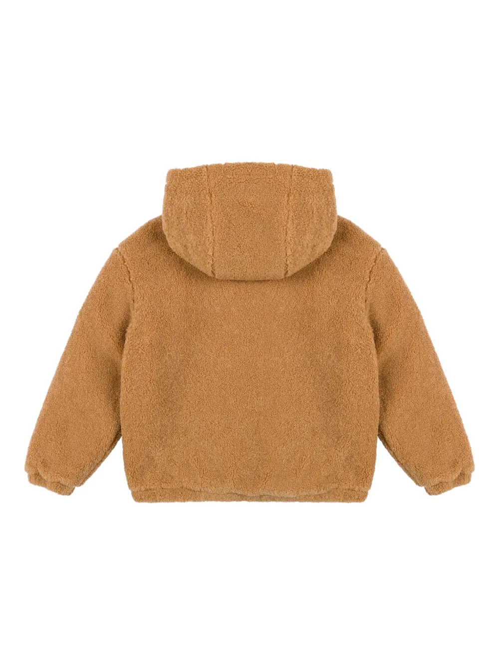 Куртка с капюшоном и искусственным мехом Moschino Kids, коричневый — фото 2