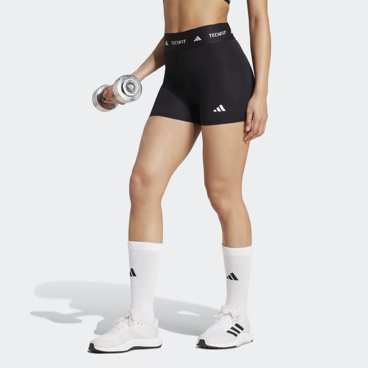 

Короткие женские леггинсы Adidas TECHFIT Stay In Play, чёрный