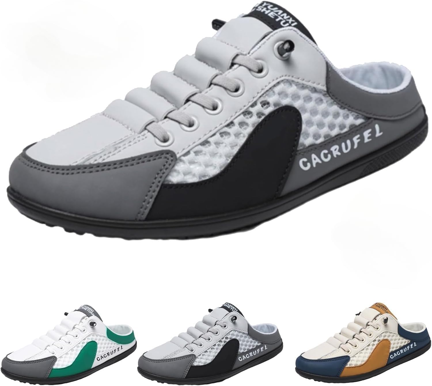 

Летние мужские спортивные тапочки без задника, мужские кроссовки-мюли из дышащей сетчатой ткани Ghtrhsb, серый