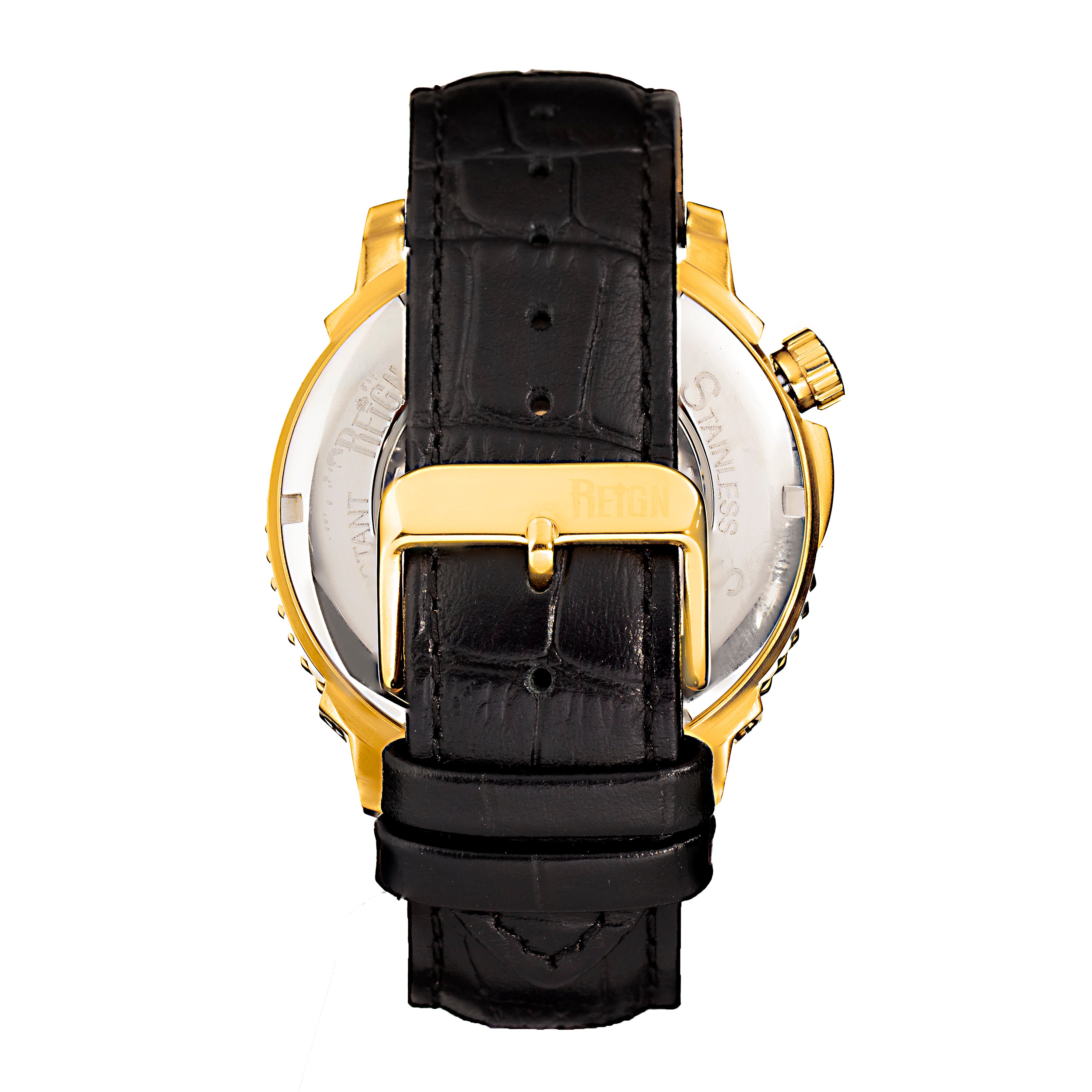 

Bauer Automatic Semi-SkeletonЧасы с кожаным ремешком Reign, золотой