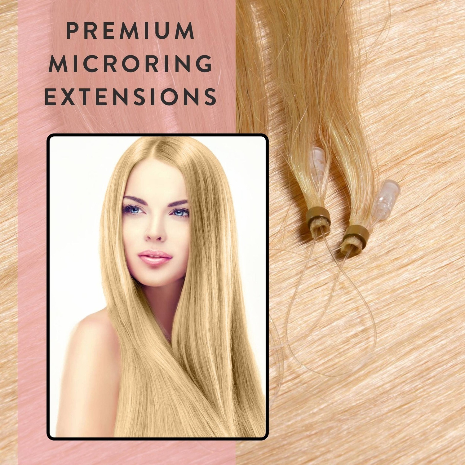 Накладные волосы microring extensions premium echthaar #9/0 lichtblond 1g Hair2Heart, 60cm, количество 25 шт. — фото 2