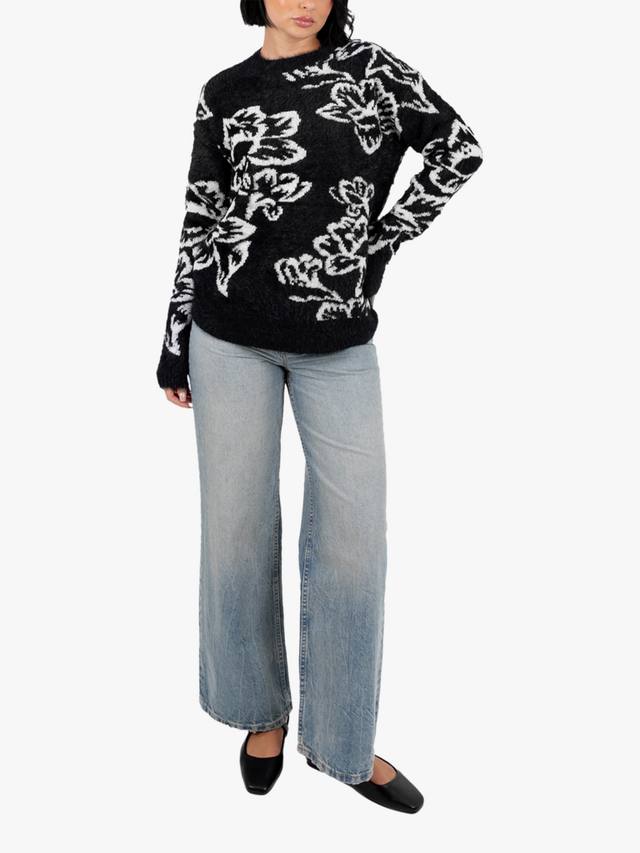 

Джемпер с цветочным жаккардом Lovedrobe, Black
