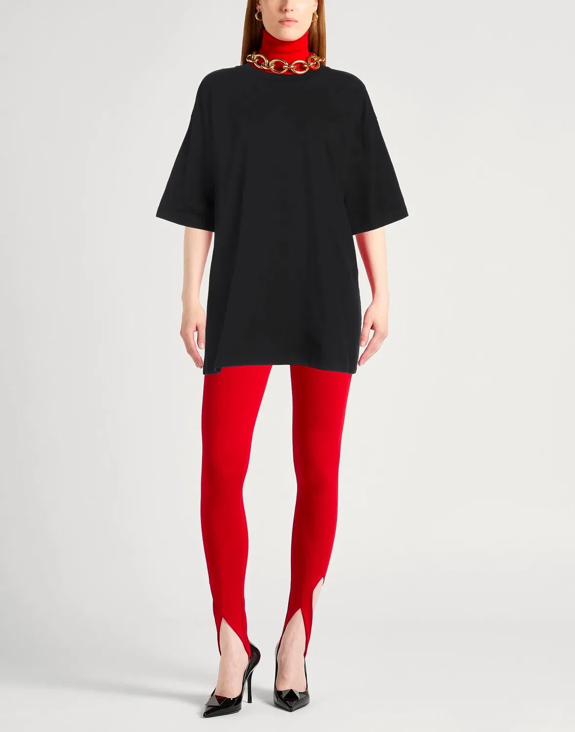 Футболка оверсайз с аппликациями и кристаллами BALENCIAGA черный — фото 2