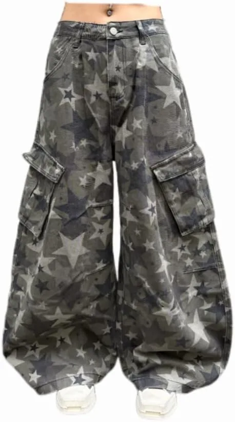 

Брюки джинсы barrel baggy для женщин в готическом стиле boyfriend, прямые широкие low rise