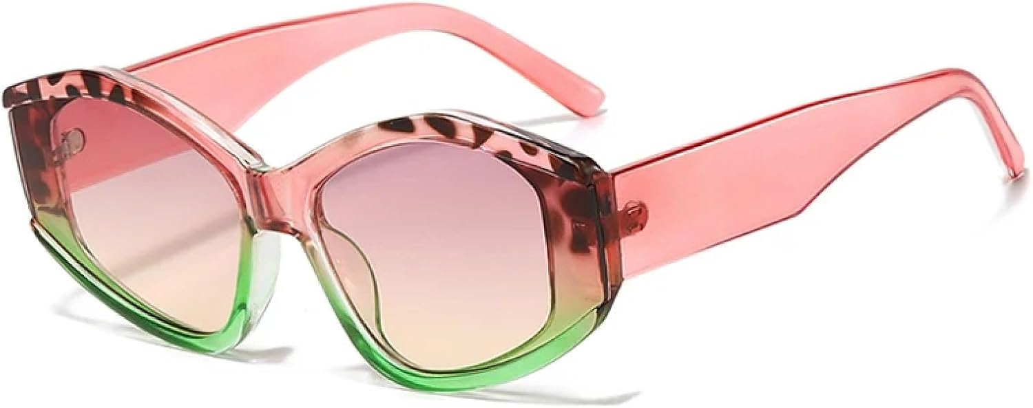 

Солнцезащитные очки с защитой от УФ-излучения UV400 | «Кошачий глаз», разноцветный леопардовый принт, двуцветный градиент, мужские, для занятий спортом на открытом воздухе и вождения DSVIGF, Pink Leopard Green