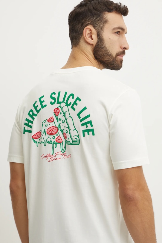 

Хлопковая футболка M L PIZZA TEE Adidas, бежевый