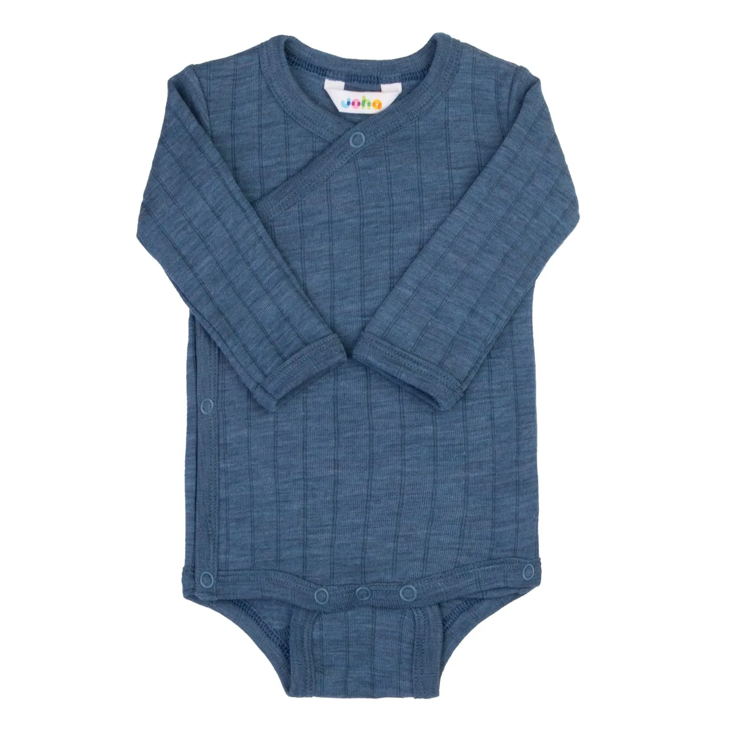 Водолазка-боди из мериносовой шерсти и шелка Joha, blue melange