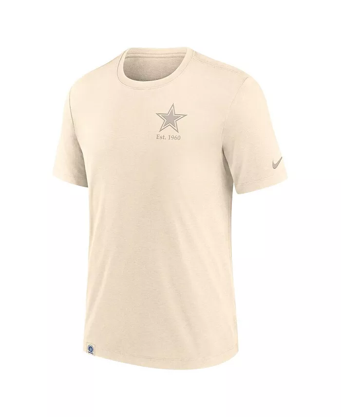Мужская футболка Glory Tri-Blend цвета кремового оттенка Dallas Cowboys Nike — фото 2
