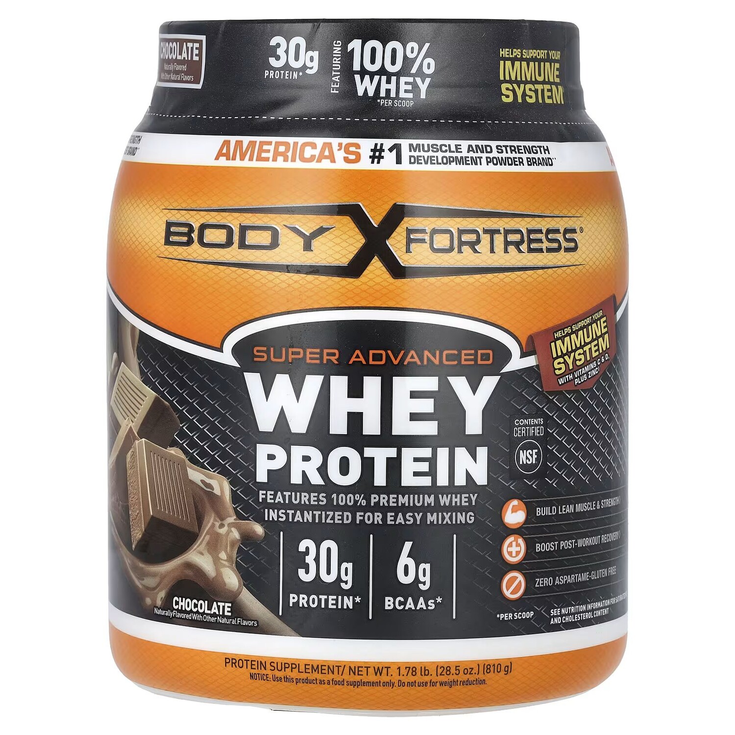 

Super Advanced Whey Protein, шоколад, 1,78 фунта (810 г) Body Fortress