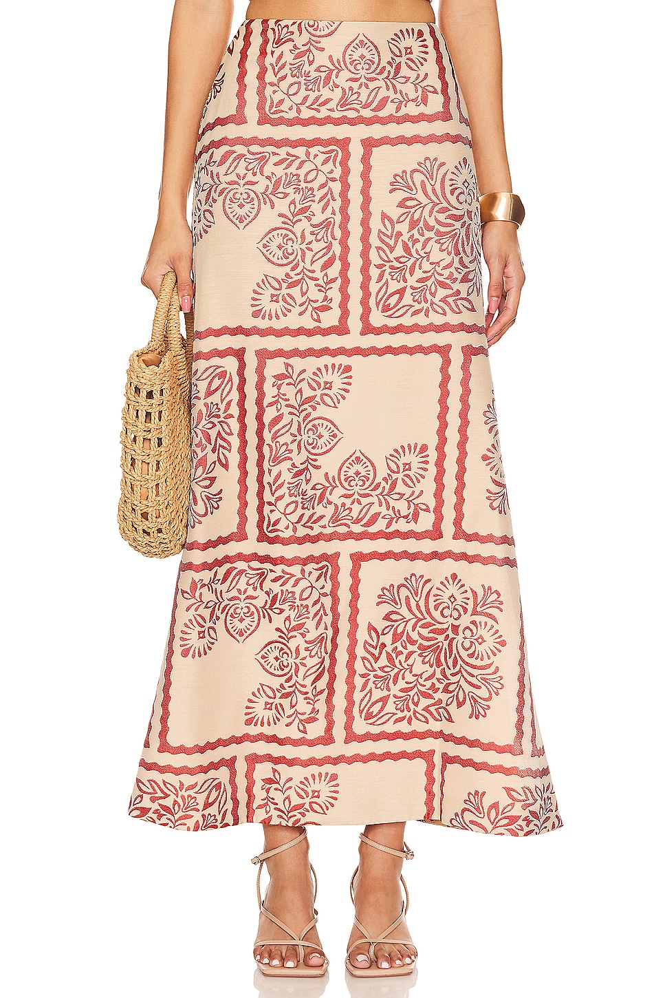 

Юбка макси palm bliss Bec + Bridge, цвет sahara jacquard