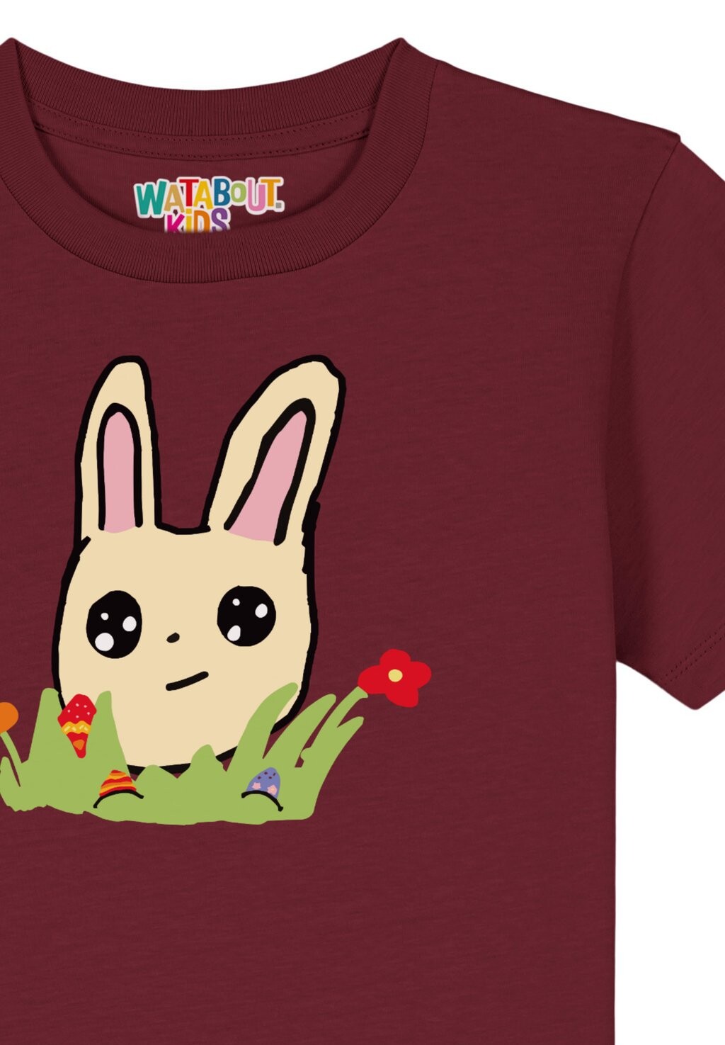 Футболка с принтом OSTERHASE MIT BLUMEN Watapparel, цвет burgundy — фото 3