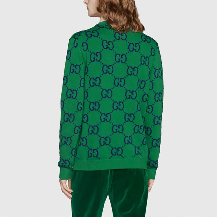 Кардиган Gucci GG Knit Cardigan 'Green Blue', зеленый — фото 4