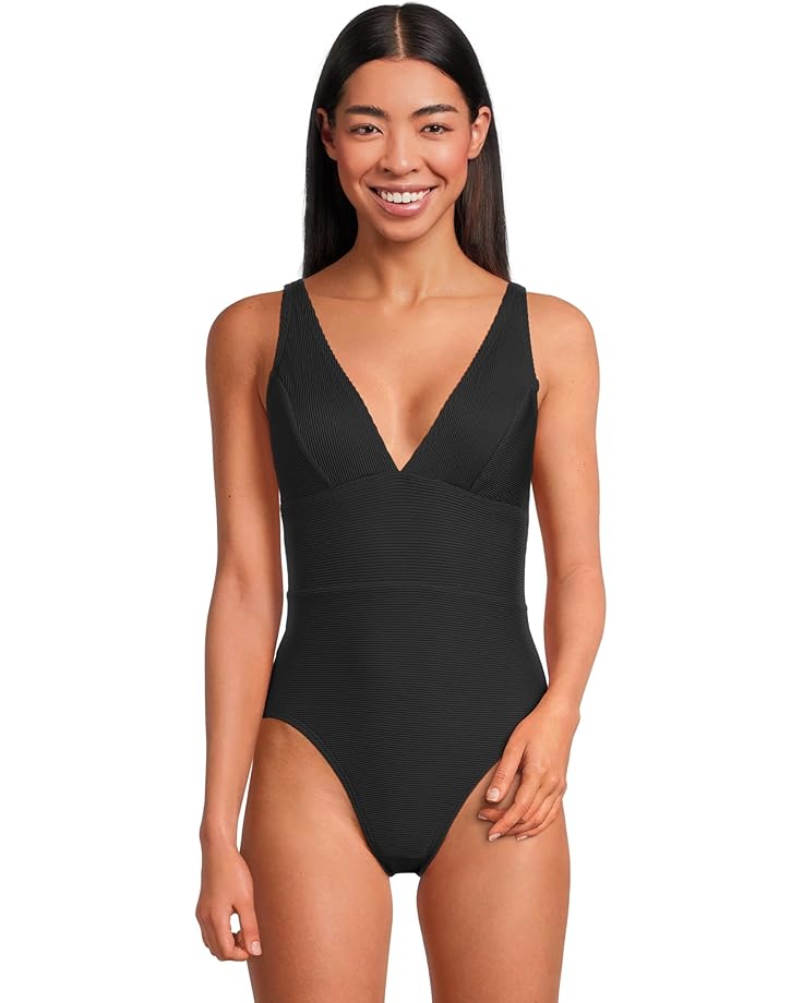 

Купальник Tommy Bahama Ocean Point Over-the-Shoulder V-Neck One-Piece, черный