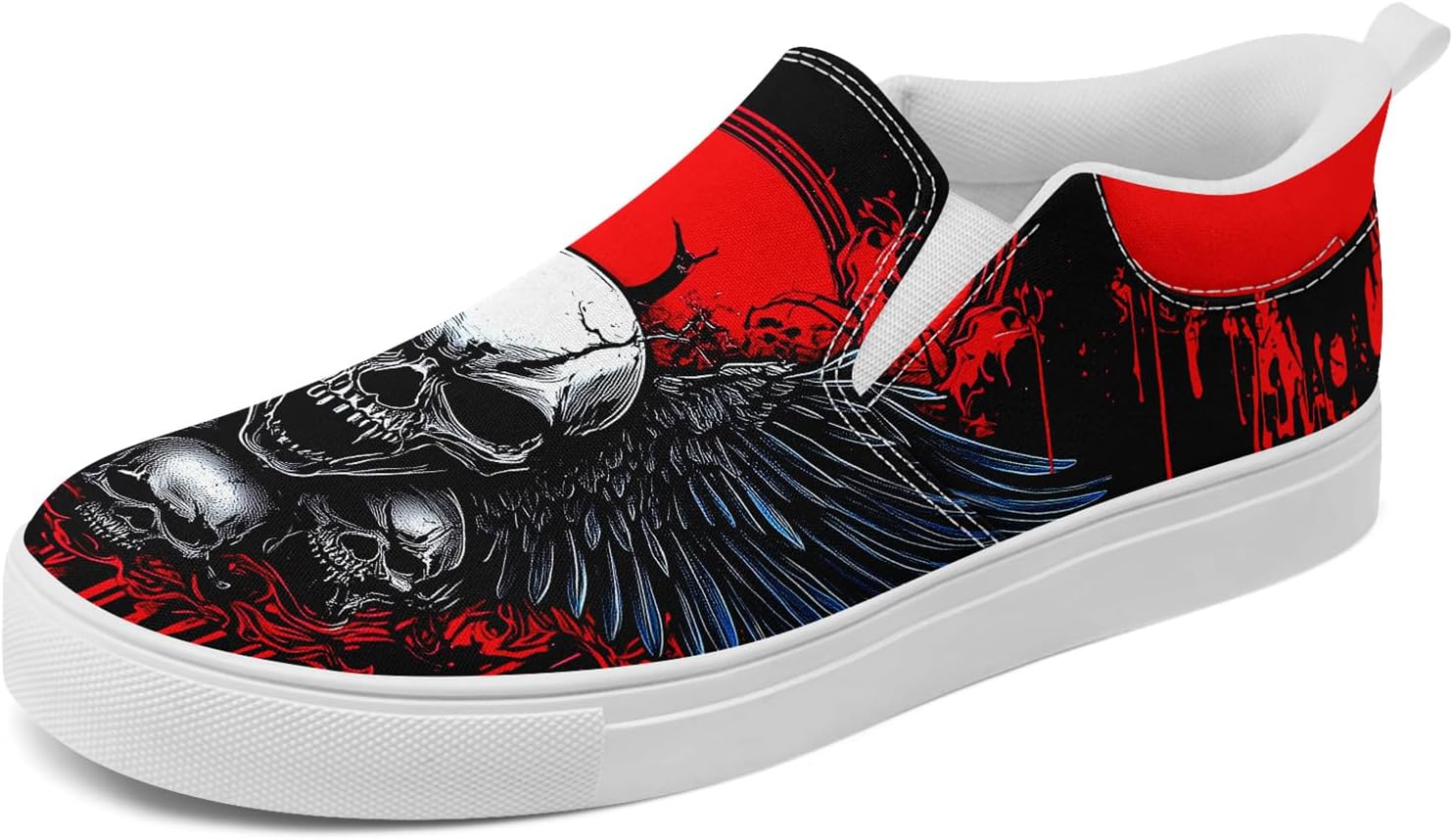 

Женские готические слипоны с черепом AWSOLE на холщовой основе, мужские низкие кеды с темным арт-розовым дизайном, стильные кроссовки, удобная модная обувь для уличного стиля