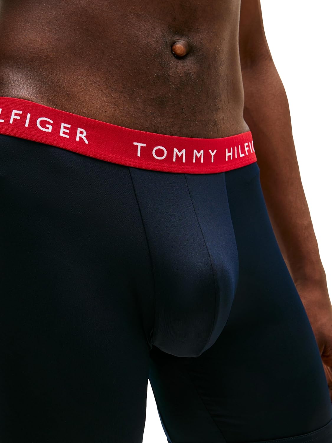 Комплект из 3 пар трусов-боксеров Tommy Hilfiger Micro Classics для мужчин, Desert Sky W/White Waistband, Desert Sky W/ Primary Red Waistband, Desert Sky W/ Desert Sky Waistband — фото 3