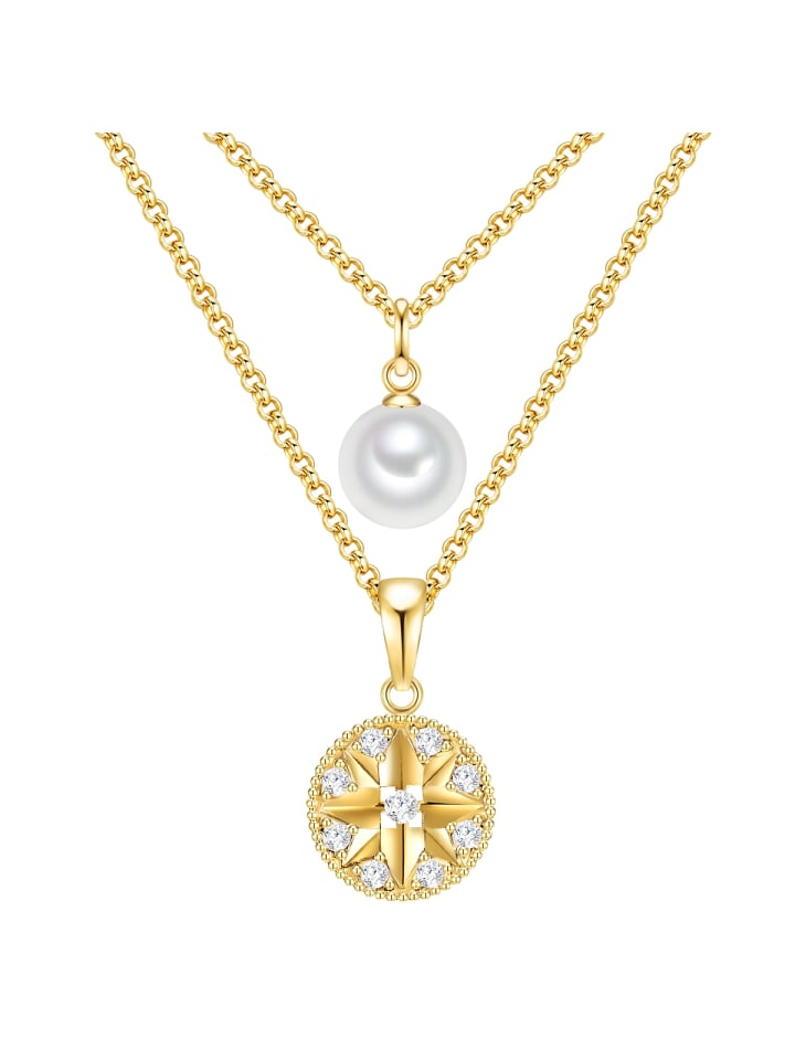 

Lulu & Jane Колье в виде звезды, металлический сплав, стеклянная бусина (синтетическая) в оправе из желтого золота