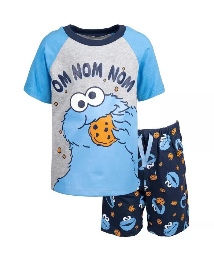 

Комплект из футболки и шорт Elmo Cookie Monster для маленьких мальчиков Sesame Street, синий