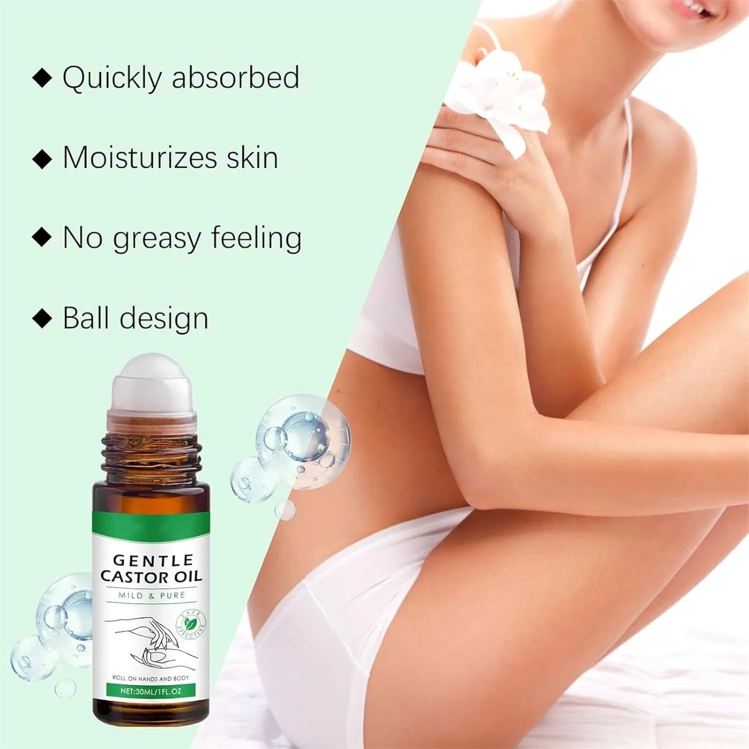 Органическое касторовое масло «Golden Castor Oil Roll-On» от CastorGlo Qoobom — фото 2