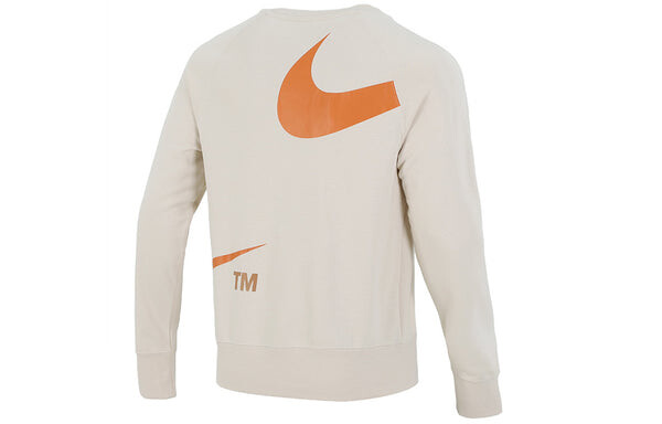 Толстовка Men's Nike Swoosh Ft Crew Large Logo Printing Knit Round Neck Pullover Khaki, мультиколор — фото 2