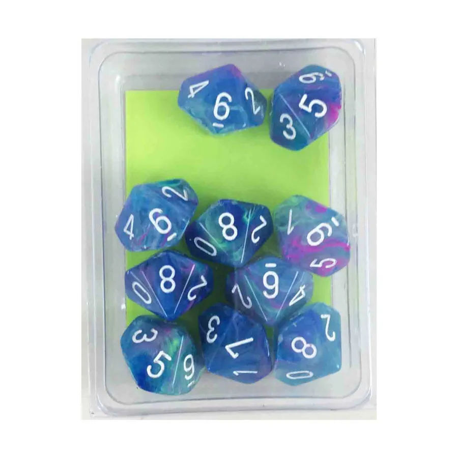 

d10 Кувшинка с белым (10), Dice - Festive - d10 (Chessex)