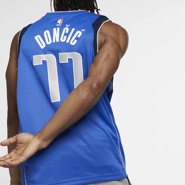 Майка Nike NBA Jersey Luka Doncic Basketball Jersey/Vest SW Fan Edition Team limited Mavericks No. 77 Blue, синий — фото 4