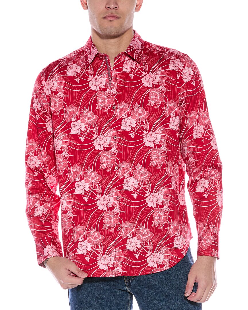 

Классическая тканая рубашка Роберта Грэма Фолкнера Robert Graham, красный