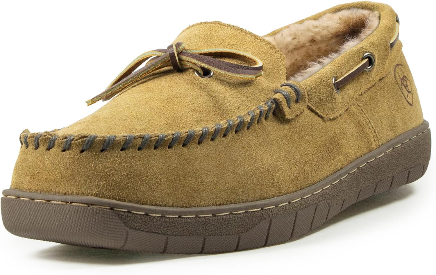 

Мужские домашние/теплые удобные мокасины ARIAT Harrison с верхом из натуральной замши в подарочной жестяной коробке, Chestnut