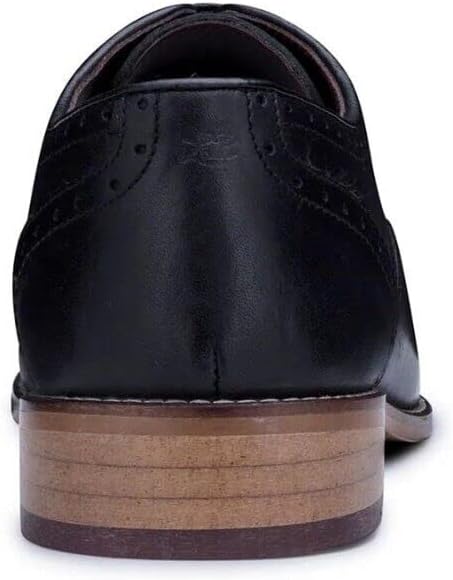 Мужские черные оксфорды из натуральной кожи, классические формальные туфли с шнуровкой в винтажном стиле брог Infinity Leather — фото 3