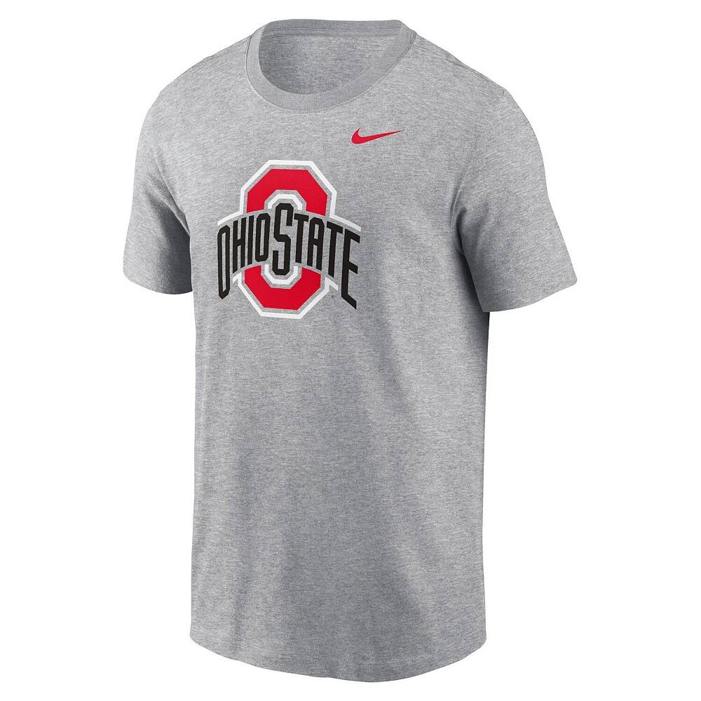 Мужская футболка с логотипом Nike Heather Grey Ohio State Buckeyes Primetime Evergreen, цвет Osu Grey — фото 3