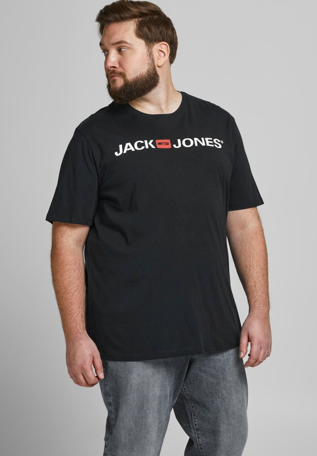 

Футболка с принтом CORP LOGO KURZARM PLUS SIZE 2 PACK Jack & Jones, черный
