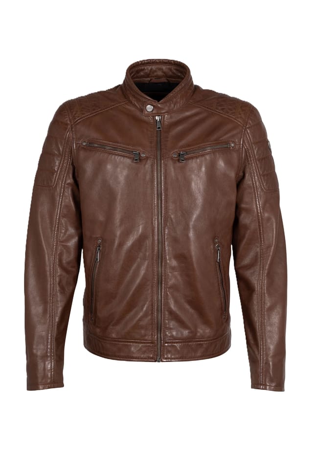 

Кожаная куртка воротник-стойка Mauritius Leatherwear, цвет 9260 cognac