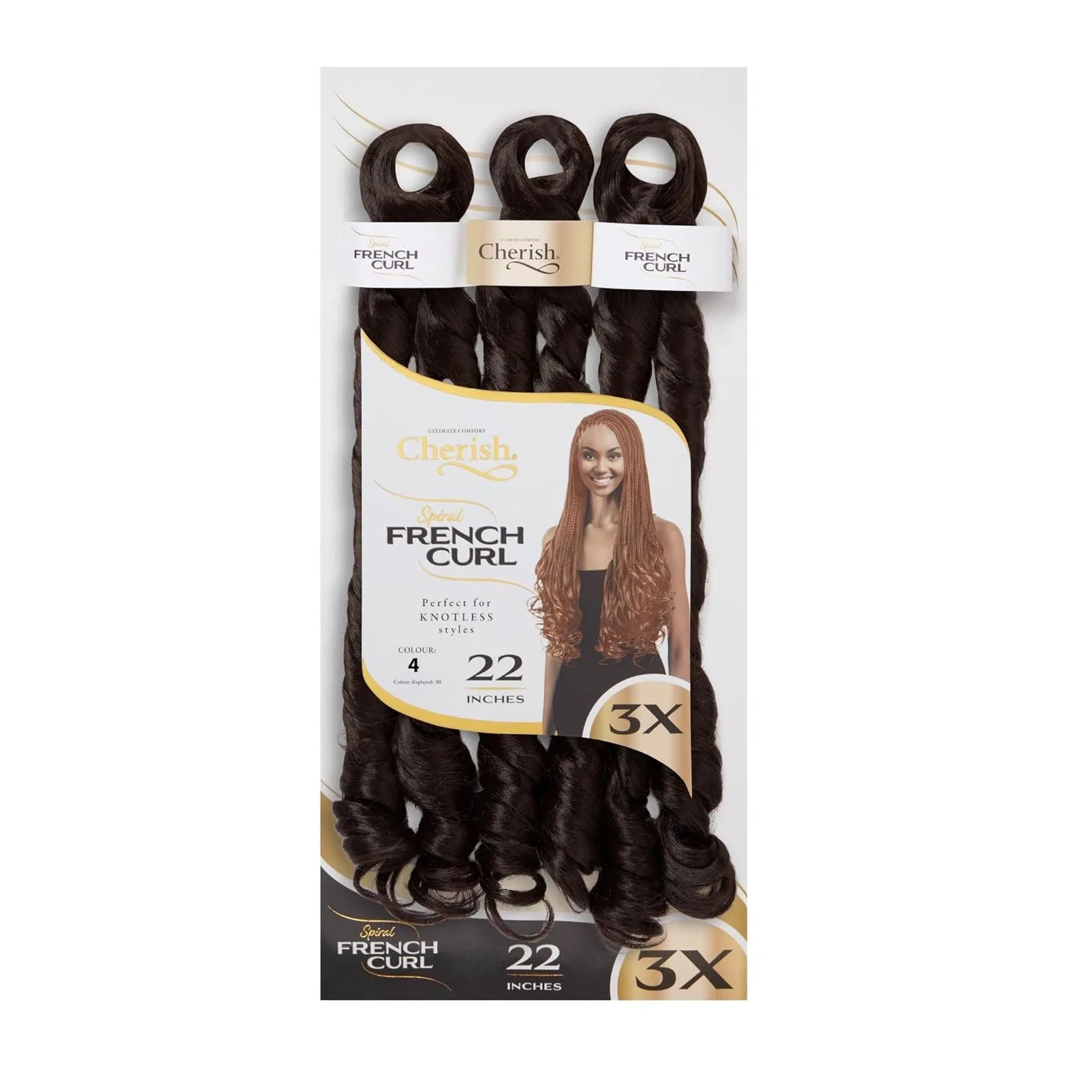 Синтетические наращиваемые волосы «Spiral French Curls» цвет 4, 3 шт. от CHERISH Cherish — фото 2