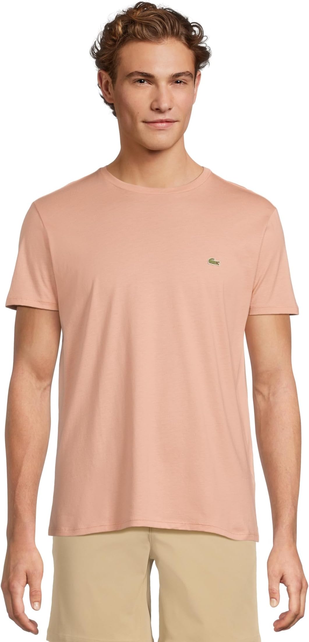 

Футболка Lacoste Monochrome Cotton Pima Jersey Crew Neck T-shirt, цвет Latte