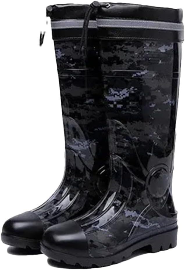 

Резиновые сапоги Wjnvfioo Camo1 с низким каблуком, противоскользящие, мужские, средние по голени, водонепроницаемые и дождевые ботинки, 8.5 Cotton Bush 5
