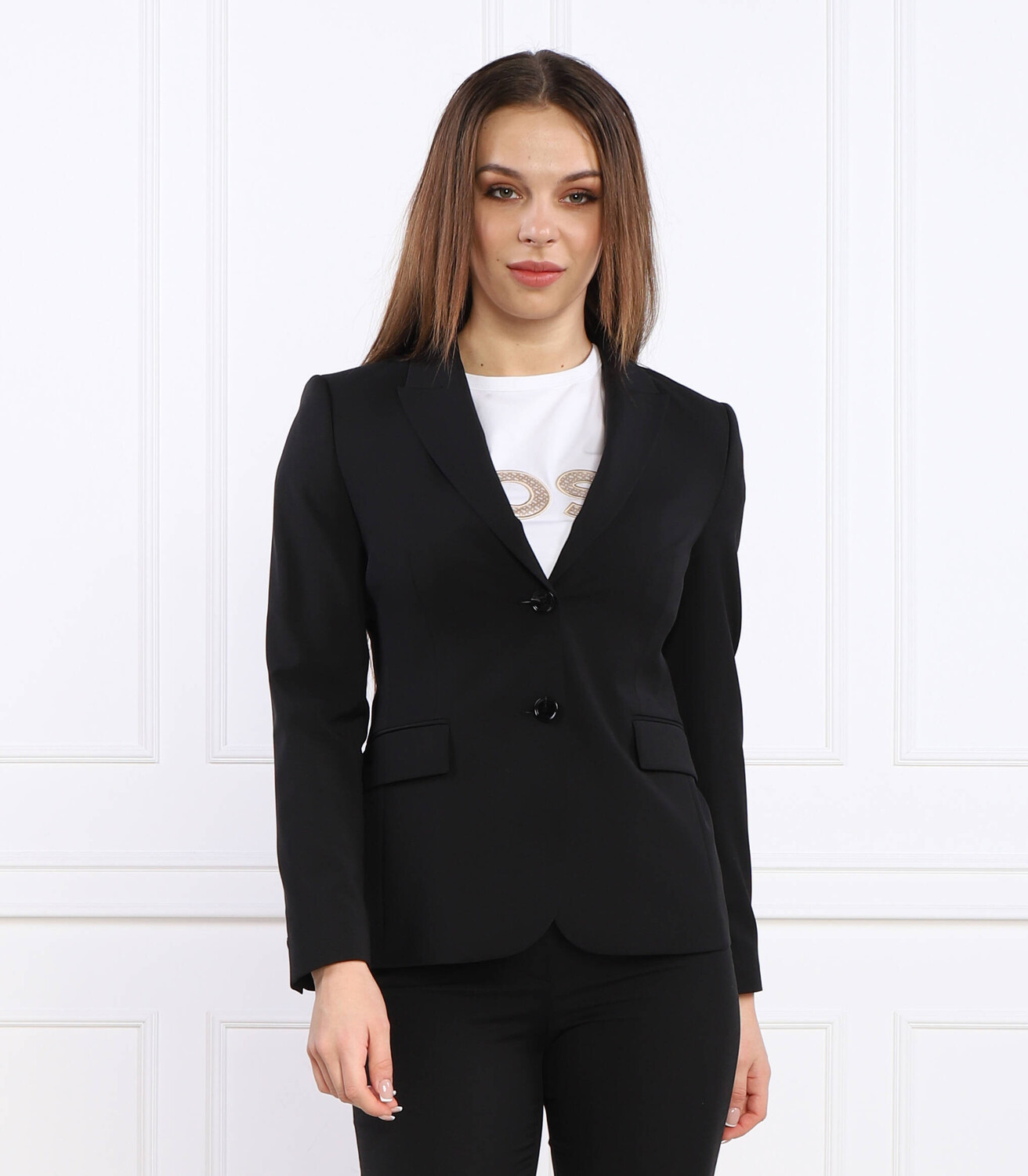 Шерстяная куртка BOSS BLACK elegante juleah regular fit, черный — фото 3