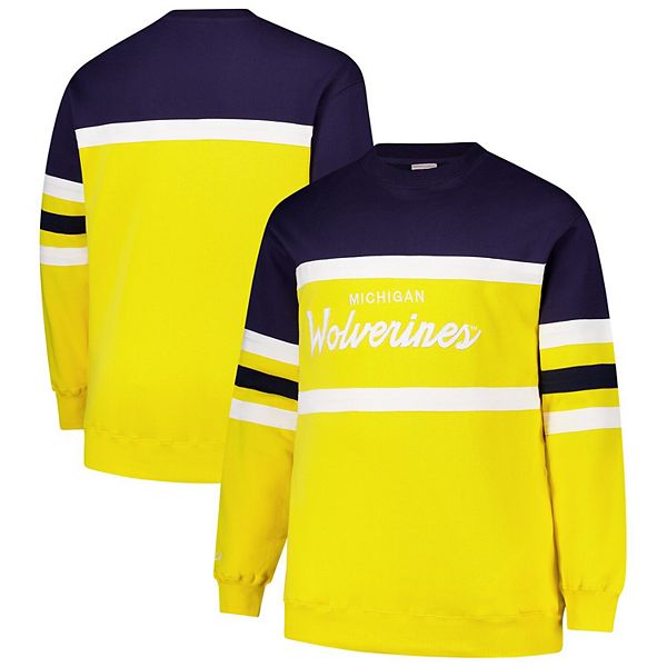 

Мужской свитшот michigan wolverines big & tall vintage logo head coach Mitchell & Ness
