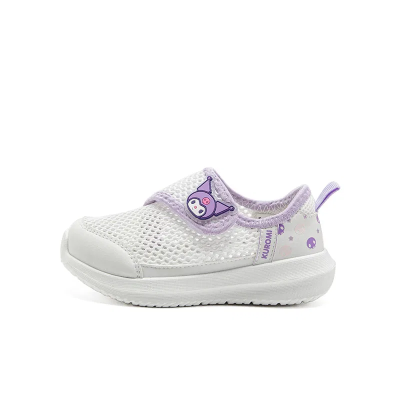 Кроссовки Hello Kitty Anti Kick с защитой от истирания, дышащие, легкие, амортизирующие, балансирующие, низкие Sanrio, White Purple-Kuromi