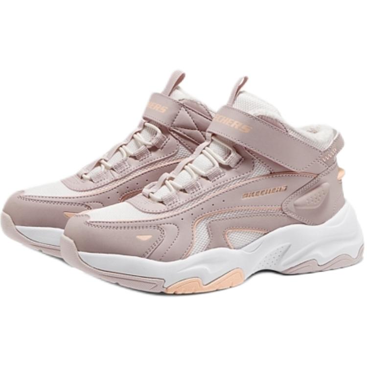 Skechers Детские повседневные туфли Mid Top для девочек с противоскользящей подошвой Ivory/OFWT для детей 3-7 лет