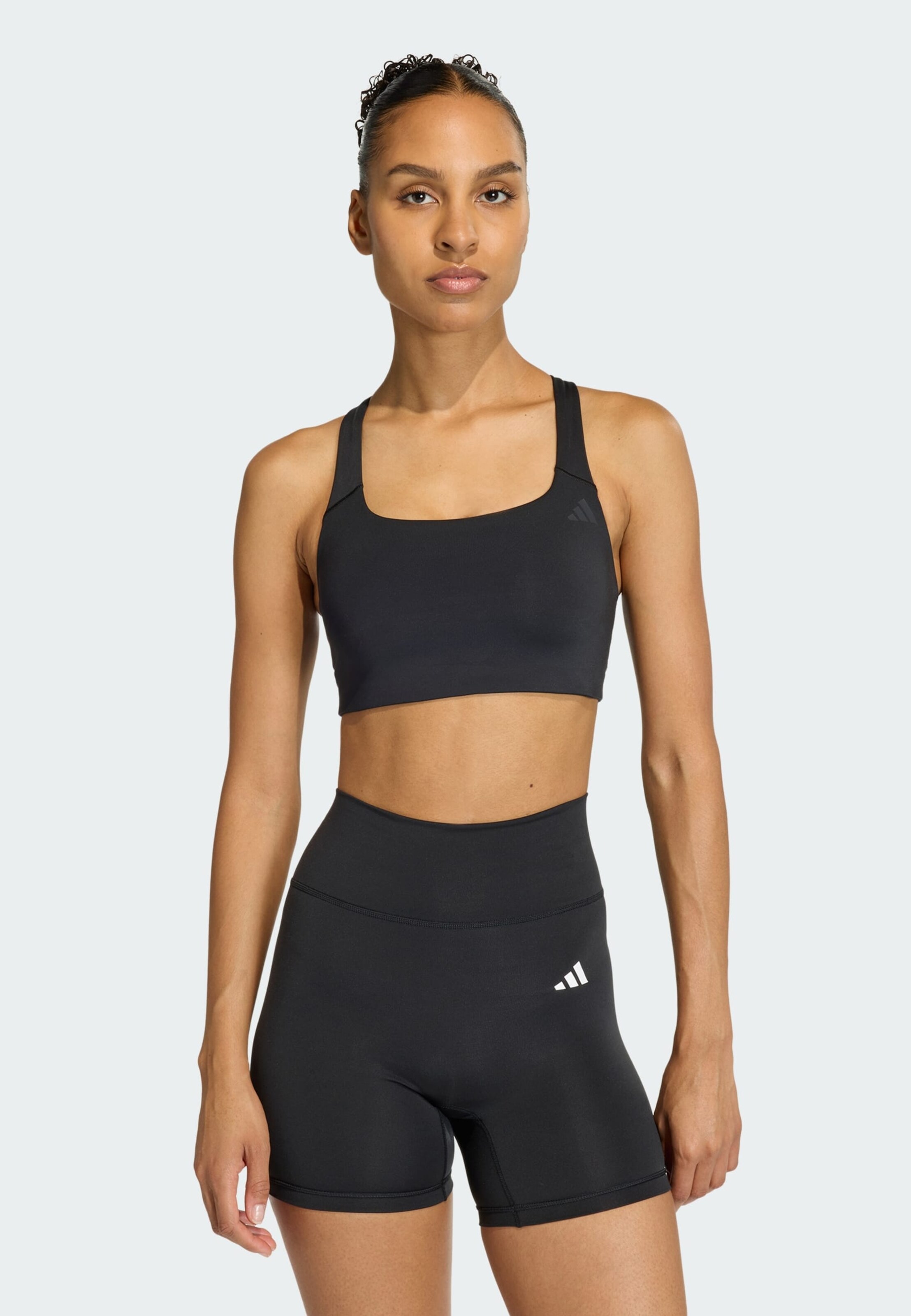 Adidas Performance Спортивный бюстгальтер-бралетт 'Optime' в черном цвете — фото 3