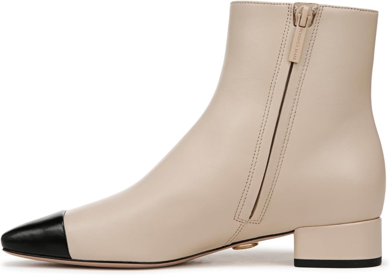 Ботинки Veronica Beard Cecile Bootie Booties, цвет Ecru/Black — фото 4