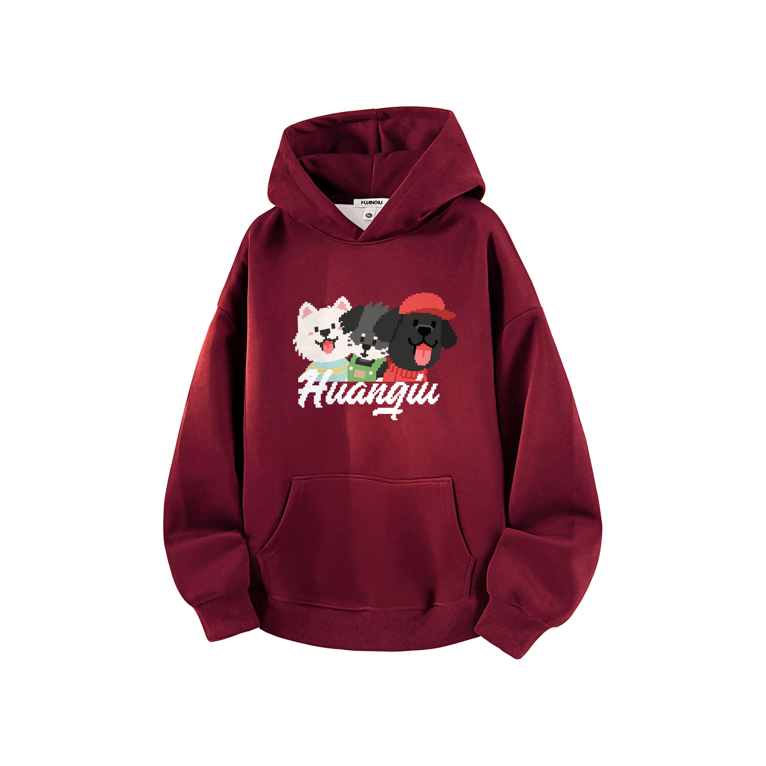 

Толстовка Unisex Hooded Moderate Heavyweight HUANQIU, burgundy