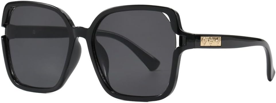 

Солнцезащитные очки с градиентным покрытием для женщин, большие очки для мужчин, ретро-очки, черные солнцезащитные очки, защитные очки от УФ-излучения UV400, модные очки JWMSXYQR, 01