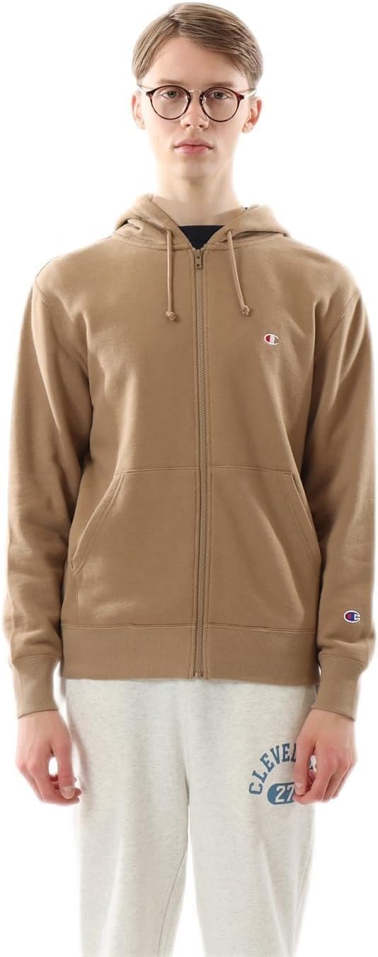 

Мужская толстовка Champion C3-W104Z на молнии, с длинными рукавами, флисовой подкладкой, логотипом One Point, с капюшоном на молнии, базовая модель, коричневый