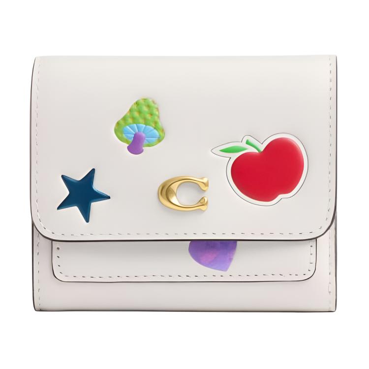

COACH Маленький женский кошелек из коровьей кожи белый, White